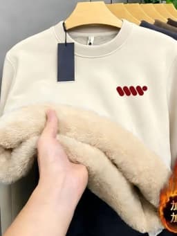 Larger Size Lamb Velvet round Neck Sweatshirt Unisex Autumn Winter Trendy Loose Fleece Lined Thickened Warm Sports Casual Jacket