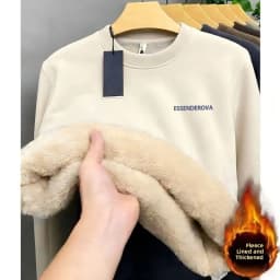 Larger Size Lamb Velvet round Neck Sweatshirt Unisex Autumn Winter Trendy Loose Fleece Lined Thickened Warm Sports Casual Jacket