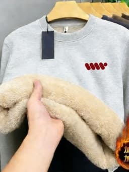 Larger Size Lamb Velvet round Neck Sweatshirt Unisex Autumn Winter Trendy Loose Fleece Lined Thickened Warm Sports Casual Jacket