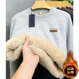 Larger Size Lamb Velvet round Neck Sweatshirt Unisex Autumn Winter Trendy Loose Fleece Lined Thickened Warm Sports Casual Jacket