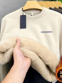 Larger Size Lamb Velvet round Neck Sweatshirt Unisex Autumn Winter Trendy Loose Fleece Lined Thickened Warm Sports Casual Jacket