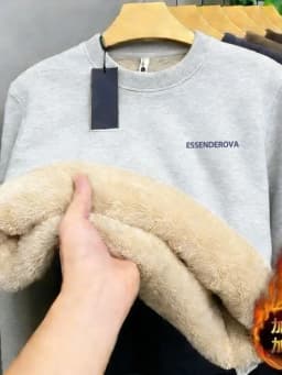 Larger Size Lamb Velvet round Neck Sweatshirt Unisex Autumn Winter Trendy Loose Fleece Lined Thickened Warm Sports Casual Jacket