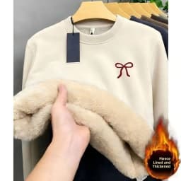 Larger Size Lamb Velvet round Neck Sweatshirt Unisex Autumn Winter Trendy Loose Fleece Lined Thickened Warm Sports Casual Jacket