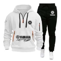 Yamaha Motorcycle Racing Team 2026 New Men's Half Zipper Hoodie and Pants Set Spring Men's Sportswear Women's Set