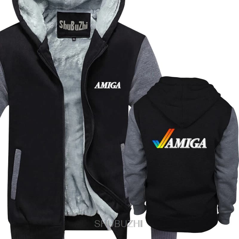 Commodore Amiga men thick hoodies Tick Retro Computer 80s 90s computer nerd retro Winter style fashion man hoody cool sbz6309