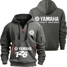 Yamaha R1 And R6 Motorcycle Racing Team Men Half Zipper Hoodie Spring Male Sweatshirt New Spring Sports Men's Pullover Clothes