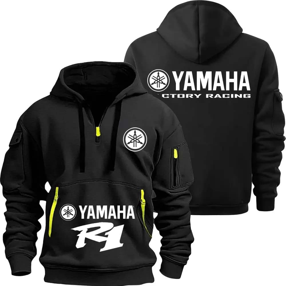 Yamaha R1 And R6 Motorcycle Racing Team Men Half Zipper Hoodie Spring Male Sweatshirt New Spring Sports Men's Pullover Clothes