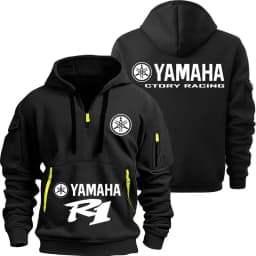 Yamaha R1 And R6 Motorcycle Racing Team Men Half Zipper Hoodie Spring Male Sweatshirt New Spring Sports Men's Pullover Clothes