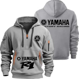 Yamaha R1 And R6 Motorcycle Racing Team Men Half Zipper Hoodie Spring Male Sweatshirt New Spring Sports Men's Pullover Clothes