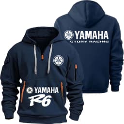 Yamaha R1 And R6 Motorcycle Racing Team Men Half Zipper Hoodie Spring Male Sweatshirt New Spring Sports Men's Pullover Clothes