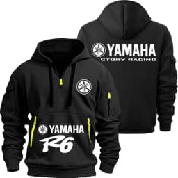 Yamaha R1 And R6 Motorcycle Racing Team Men Half Zipper Hoodie Spring Male Sweatshirt New Spring Sports Men's Pullover Clothes