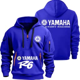 Yamaha R1 And R6 Motorcycle Racing Team Men Half Zipper Hoodie Spring Male Sweatshirt New Spring Sports Men's Pullover Clothes