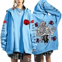 Naruto Akatsuki Uchiha Itachi Susanoo 2026 New Japanese Anime Fashion Y2K Casual Sportswear Men's Couple Style Zip Up Hoodie