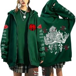 Naruto Akatsuki Uchiha Itachi Susanoo 2026 New Japanese Anime Fashion Y2K Casual Sportswear Men's Couple Style Zip Up Hoodie