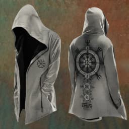 Halloween Abstract Universe Printing Hooded Cardigan Hip-hop Men Long Sleeve Hoodie Coat Vintage Loose Windbreaker Cloak