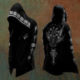 Halloween Abstract Universe Printing Hooded Cardigan Hip-hop Men Long Sleeve Hoodie Coat Vintage Loose Windbreaker Cloak