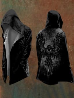 Halloween Abstract Universe Printing Hooded Cardigan Hip-hop Men Long Sleeve Hoodie Coat Vintage Loose Windbreaker Cloak