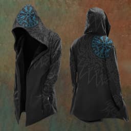 Halloween Abstract Universe Printing Hooded Cardigan Hip-hop Men Long Sleeve Hoodie Coat Vintage Loose Windbreaker Cloak