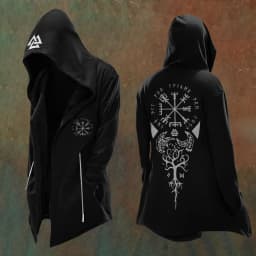 Halloween Abstract Universe Printing Hooded Cardigan Hip-hop Men Long Sleeve Hoodie Coat Vintage Loose Windbreaker Cloak