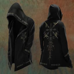 Halloween Abstract Universe Printing Hooded Cardigan Hip-hop Men Long Sleeve Hoodie Coat Vintage Loose Windbreaker Cloak