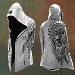 Halloween Abstract Universe Printing Hooded Cardigan Hip-hop Men Long Sleeve Hoodie Coat Vintage Loose Windbreaker Cloak