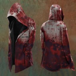 Halloween Abstract Universe Printing Hooded Cardigan Hip-hop Men Long Sleeve Hoodie Coat Vintage Loose Windbreaker Cloak