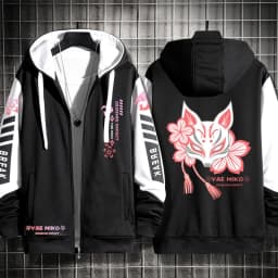 Anime Genshin Impact Yae Miko Cosplay Costumes Unisex 3D Hoodie Sweatshirt Zipper Hooded Jacket Outerwear