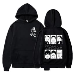 Haikyuu Manga Y2k Hoodies Japanese Anime Graphic Gothic Sweatshirts Fly High Karasuno Harajuku Vintage Pullovers Streetwear 90s