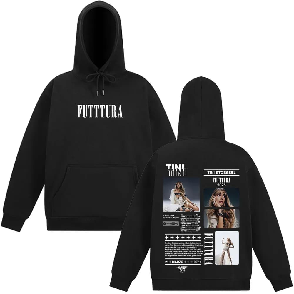 Singer TINI STOESSEL 2025 Tour Fashion Print Hoodie Men Women Vintage Casual Hooded Sweatshirts Long-sleeved Comfort Pullover