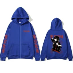 Anime Tokyo Ghoul Zipper Hoodie Cartoon Juzo Suzuya Graphic Zip Up Jacket Men Women Manga Cosplay Oversized Zip Up Sweatshirt