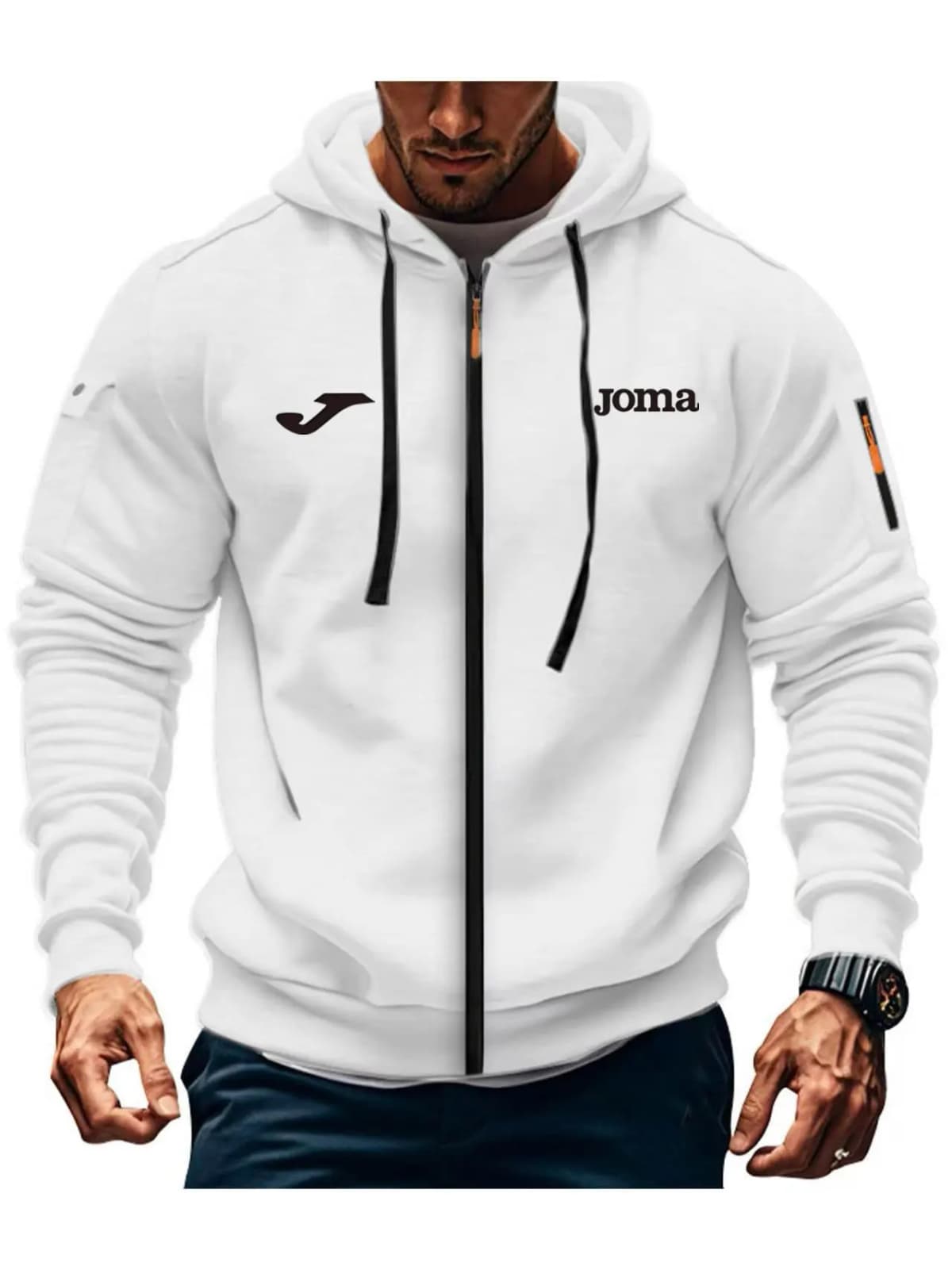 Spring Autumn and Outdoor Fashion Men's Clothing JOMA man Hooded Sweatshirt with Zipper Jacket European Style Loose Fit Suitable