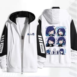 Singer Ado Cartoon Print Zip Up Hoodie Women Men Harajuku Sweatshirt Streetwear Hip Hop Zipper Hooded Jacket Outerwear