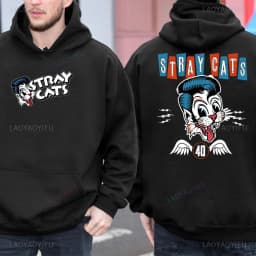 2025 New Hoodies Stray Cat Brian Setzer Lee Rocker Slim Jim Phantom Men Retro Aesthetic Hoodie Funny Tops Men's Clothing