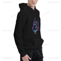 Groovy Protogen Bust Lineart Anime Graphic Unisex Hoodie Oversized Streetwear Y2K Aesthetic Cyber Kawaii Gamer Apparel