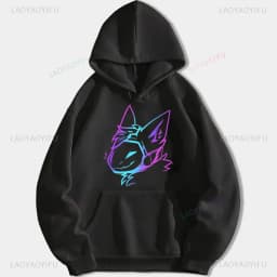 Groovy Protogen Bust Lineart Anime Graphic Unisex Hoodie Oversized Streetwear Y2K Aesthetic Cyber Kawaii Gamer Apparel