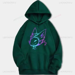Groovy Protogen Bust Lineart Anime Graphic Unisex Hoodie Oversized Streetwear Y2K Aesthetic Cyber Kawaii Gamer Apparel