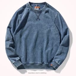 Autumn Winter American Style round Neck Sweatshirt Men's Long Sleeve Knitted Fleece Sporty Overhead Shirt Casual Loose Fit
