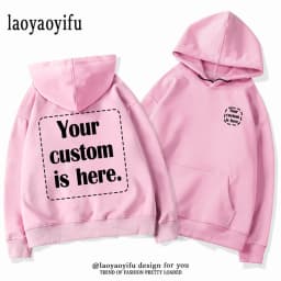 2026 Long Sleeve Custom Hoodie High Quality Cotton Casual Printed Text DIY Personalized Hooded Sweatshirt