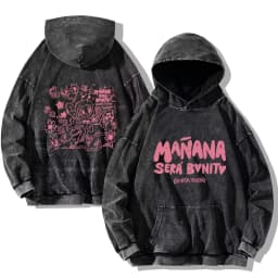 Karol G Vintage Washed Hoodie Karol G Manana Sera Bonito Hip Hop Streetwear Cotton Sweatshirts Harajuku Casual Hooded Pullover