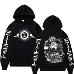 Anime Death Note Hoodies Manga Yagami Light L·Lawliet Hooded Sweatshirt Men Women Fashion Loose Long Sleeve Pullovers Streetwear