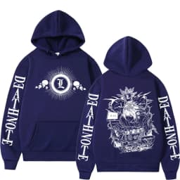 Anime Death Note Hoodies Manga Yagami Light L·Lawliet Hooded Sweatshirt Men Women Fashion Loose Long Sleeve Pullovers Streetwear