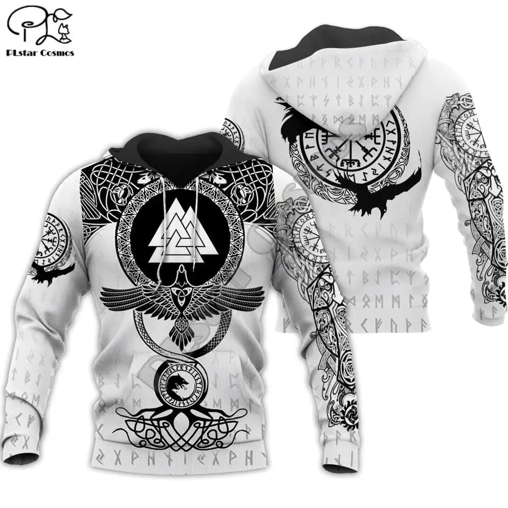 PLstar Cosmos Valhalla God Odin Warrior Tattoo Vintage NewFashion Tracksuit 3DPrint Harajuku Pullover Casual Jacket Hoodies X26