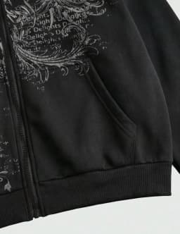 Gothic Spike Man Hoodie Zip Up Hoodie Angel Y2k Print Vintage Grunge Streetwear Men Casual Long Sleeve Sweatshirt Aesthetic