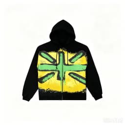 Y2K Union Jack Thermal Hoodies Colorful Graffiti Graphic Hoodie Sweatshirt Men Women Oversized Streetwear Autumn Casual Jacket