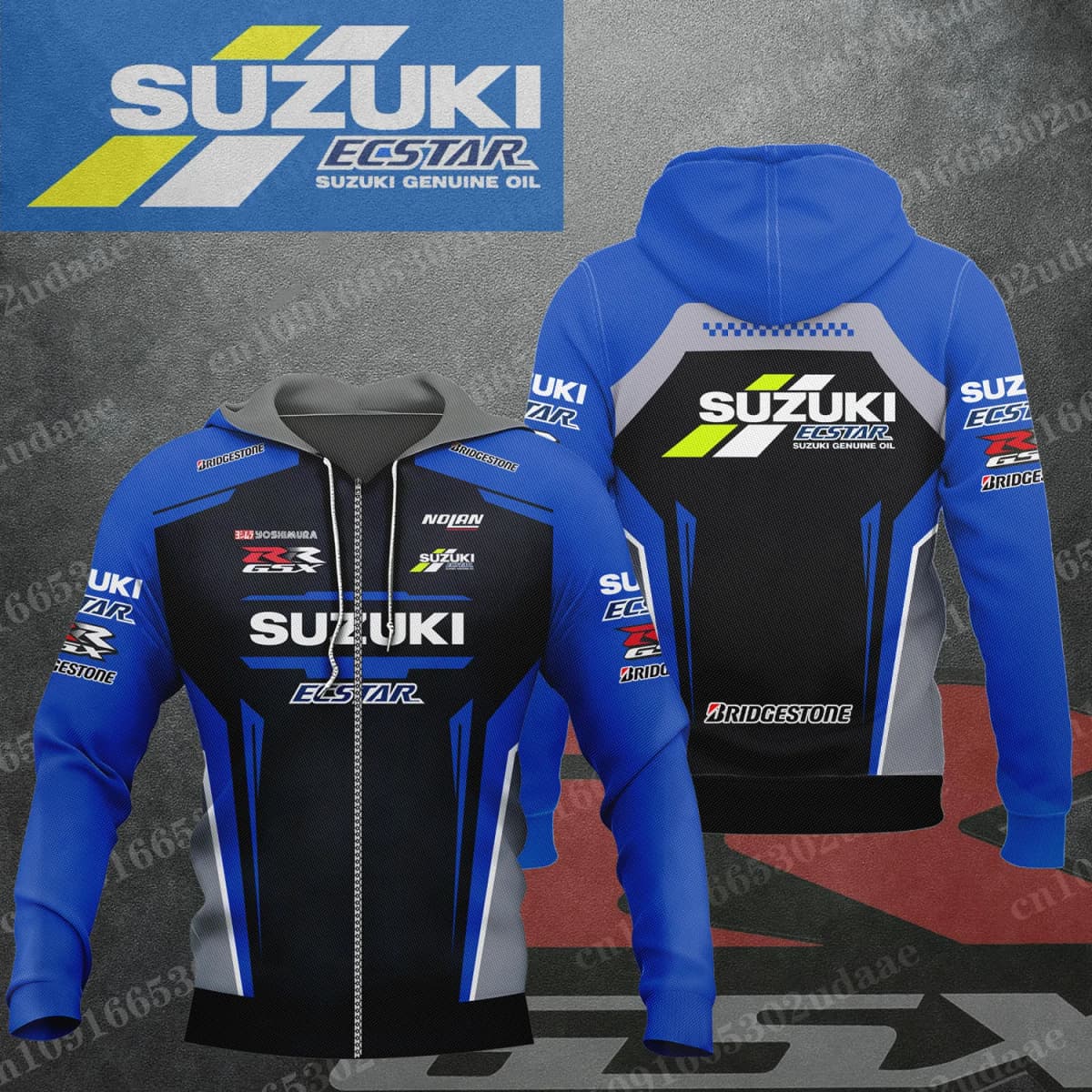 2026 new SUZUKI Racing Men's and Women's Motorcycle Enthusiasts Sports and Leisure Zipper Hoodie