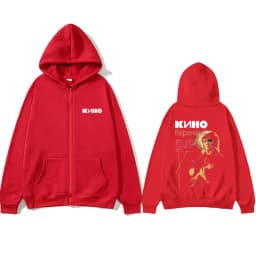 Legendary Russia Rock Band Kino Viktor Tsoi Face Graphic Zipper Hoodie Men Women Oversized Vintage Zip Up Jacket Male Streetwear