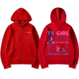 TV Girl Who Really Cares Music Album Zipper Hoodie Unisex French Exit Album Zip Up Jacket Men Women Vintage Oversized Sweatshirt