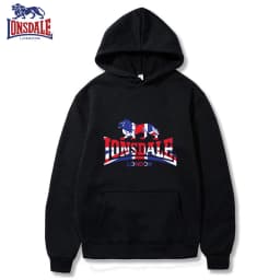LONSDALE Men's Casual Hooded Sweatshirt Logo Print Stylish Spring Autumn Comfortable Fit Sweater