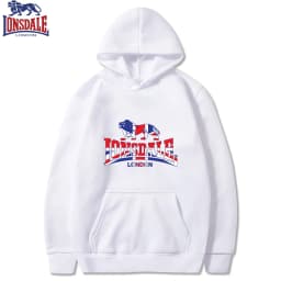 LONSDALE Men's Casual Hooded Sweatshirt Logo Print Stylish Spring Autumn Comfortable Fit Sweater