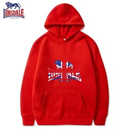 LONSDALE Men's Casual Hooded Sweatshirt Logo Print Stylish Spring Autumn Comfortable Fit Sweater